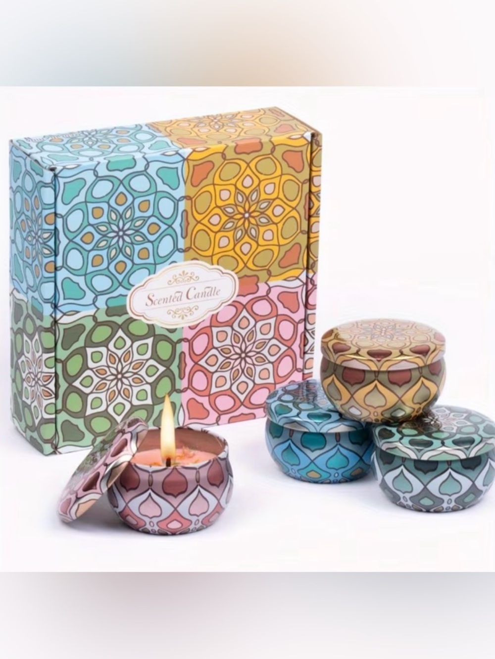 (2)- 4 Pack Scented Candles Set – Soy Wax Home Fragrance Gift Set